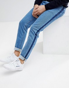Синие джинсы скинни с полосами по бокам ASOS - Синий