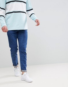 Темно-синие эластичные джинсы узкого кроя в стиле ретро ASOS - Синий