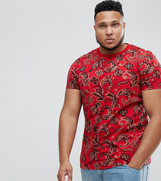 Футболка с принтом пейсли ASOS PLUS - Красный