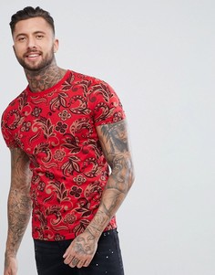 Футболка с принтом пейсли ASOS - Красный