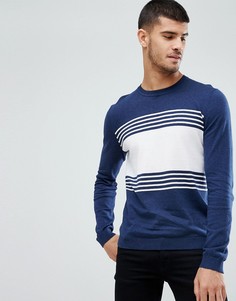 Темно-синий хлопковый джемпер в полоску ASOS - Темно-синий