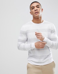Серо-белый хлопковый джемпер в полоску ASOS - Белый
