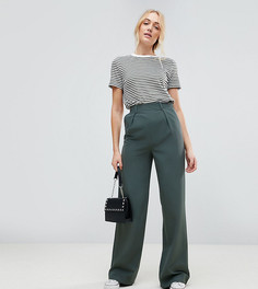 Широкие брюки со складками ASOS TALL - Зеленый