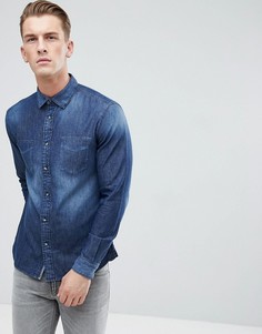 Выбеленная джинсовая рубашка Esprit - Синий