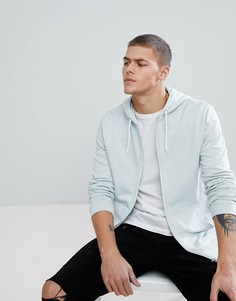 Худи светло-голубого цвета на молнии ASOS - Синий