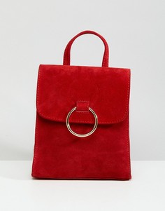 Замшевый мини-рюкзак с кольцом ASOS - Красный