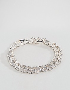Серебристый браслет из двойной витой цепочки Chained &amp; Able - Серебряный