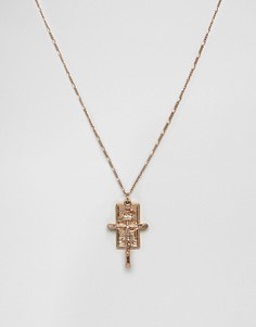 Золотистое ожерелье с распятием Chained &amp; Able - Золотой