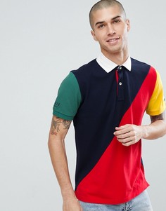 Сине-красное поло колор блок Tommy Hilfiger Aiden - Мульти