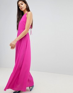 Платье макси халтер с открытой спиной ASOS - Розовый