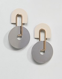 Серьги геометрической формы из разных металлов ASOS - Мульти