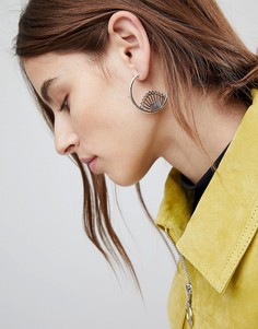 Серьги-кольца с вырезами ASOS - Серебряный