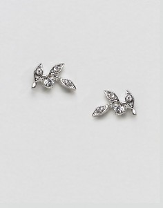 Серьги-гвоздики с листком ASOS - Серебряный
