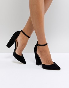 Черные туфли на высоком каблуке с острым носом и ремешками на щиколотках ALDO Nicholes - Черный