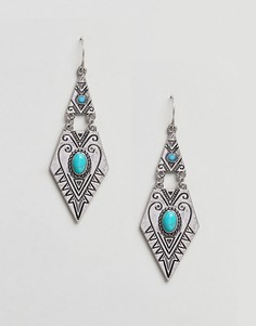 Серьги-подвески с камнем ASOS - Серебряный