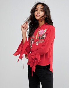 Блузка с вышивкой Millie Mackintosh - Красный