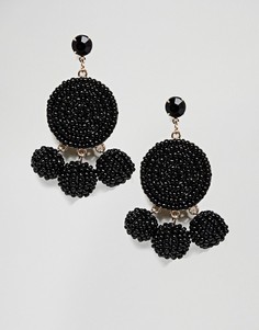 Серьги ограниченной серии с помпонами - Черный Asos