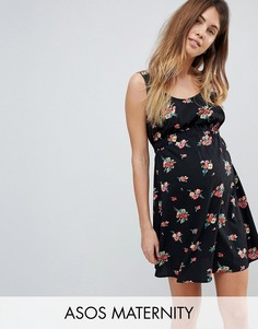 Платье мини с цветочным принтом ASOS Maternity - Мульти