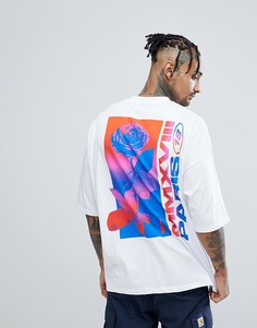 Свободная футболка с принтом ASOS - Белый