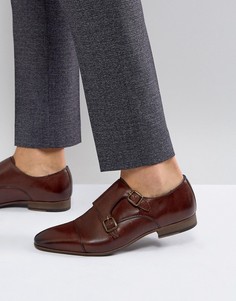 Коричневые туфли с ремешком в стиле монков Walk London City - Коричневый