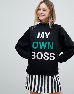 Свитшот My Own Boss Monki - Черный