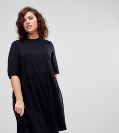 Свободное хлопковое платье мини ASOS CURVE Ultimate - Черный