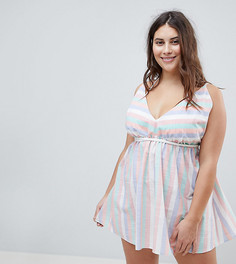 Пляжное платье в полоску ASOS CURVE - Мульти