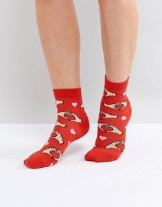 Носки с сердечками ASOS Valentines - Красный