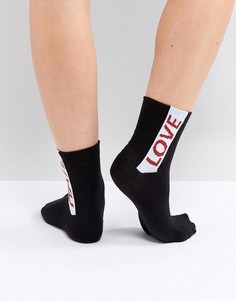 Носки с надписью Love Hate ASOS Valentines - Черный
