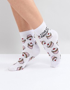 Носки с надписью Love at First Bite ASOS Valentines - Белый