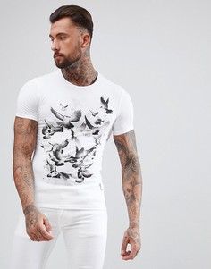 Обтягивающая футболка с принтом птиц Religion - Белый