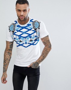 Белая футболка с принтом на груди Versace Jeans - Белый