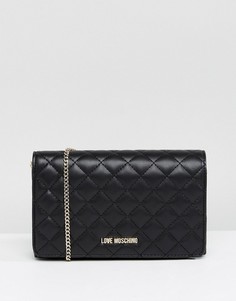 Стеганая сумка на плечо с цепочкой Love Moschino - Черный