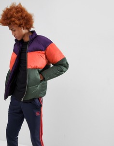 Дутая куртка в стиле колор блок ASOS - Фиолетовый