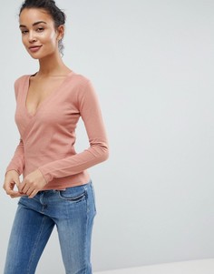 Джемпер с запахом и завязкой Fashion Union - Бежевый