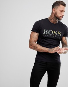 Черная футболка с принтом BOSS - Черный