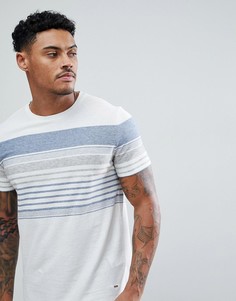 Белая фактурная футболка в полоску BOSS - Белый