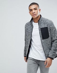 Серый флисовый спортивный свитшот с молнией Abercrombie &amp; Fitch Black Label - Серый
