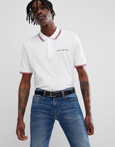 Поло с логотипом Calvin Klein Jeans - Белый