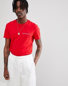 Обтягивающая футболка с логотипом Calvin Klein Jeans - Красный