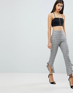 Расклешенные облегающие брюки в клетку ASOS Tailored - Мульти