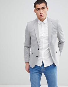 Серый облегающий блейзер Burton Menswear - Серый