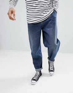 Темные суженные книзу oversize-джинсы ASOS - Синий