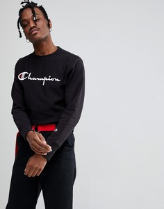 Черный свитшот с крупным логотипом Champion - Черный