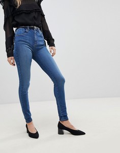 Темно-синие джинсы с завышенной талией ASOS SCULPT ME - Синий