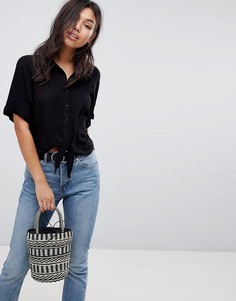 Блузка с завязкой ASOS - Черный