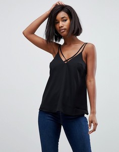 Топ с глубоким вырезом и бретельками ASOS - Черный