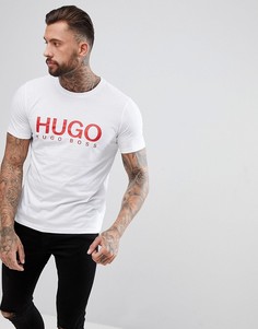 Белая футболка с большим логотипом HUGO - Белый