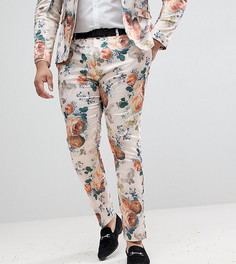 Супероблегающие брюки с цветочным принтом ASOS PLUS Wedding - Кремовый