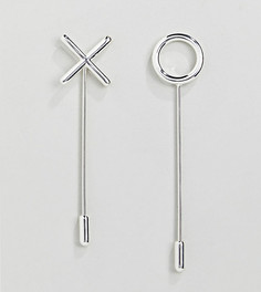 Набор из 2 серебристых булавок на лацкан Reclaimed Vintage Inspired эксклюзивно для ASOS - Серебряный